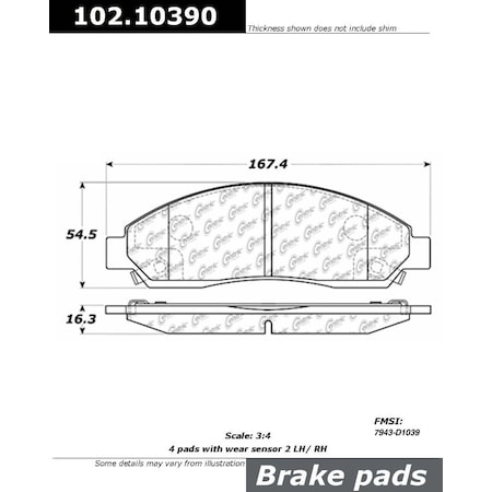 Centric Parts CTEK Brake Pads, 102.10390 102.10390